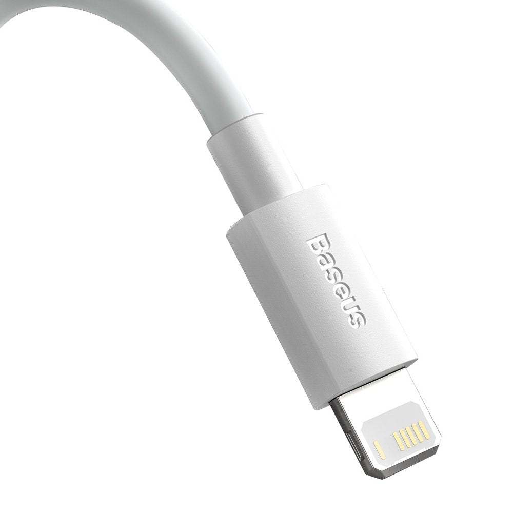 Καλώδιο δεδομένων και φόρτισης USB-A - Lightning Baseus Simple Wisdom, 18W, 1.5m, σετ 2 τεμαχίων, λευκό TZCALZJ-02