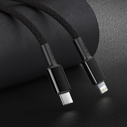 Baseus Καλώδιο δεδομένων και φόρτισης USB-C - Lightning υψηλής πυκνότητας, 20W, 2m, μαύρο CATLGD-A01