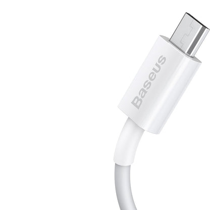 Καλώδιο Δεδομένων και Φόρτισης USB-A - microUSB Baseus Superior Series, 18W, 2m, Λευκό CAMYS-A02