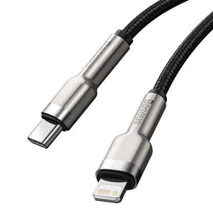 Καλώδιο δεδομένων και φόρτισης USB-C - Lightning Baseus Cafule Metal Series, 20W, 0.25m, Μαύρο CATLJK-01 