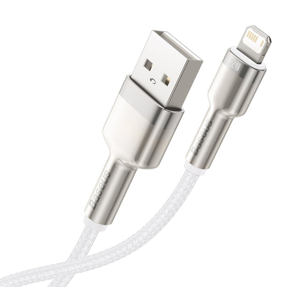 Καλώδιο δεδομένων και φόρτισης USB-A - Lightning Baseus Cafule Metal Series, 18W, 1m, λευκό CALJK-A02