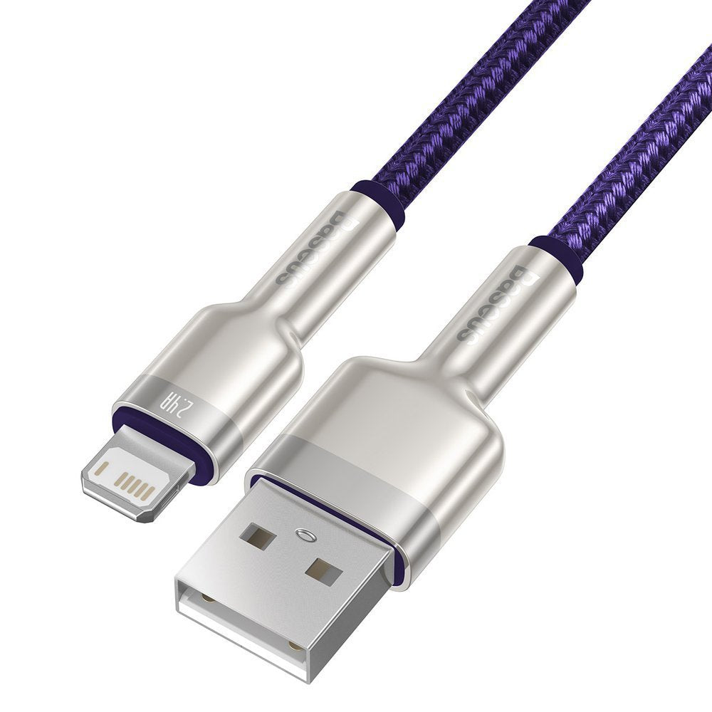 Καλώδιο δεδομένων και φόρτισης USB-A - Lightning Baseus Cafule Metal Series, 18W, 1m, μωβ CALJK-A05