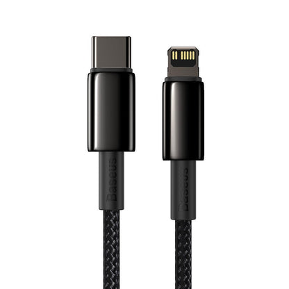 Καλώδιο δεδομένων και φόρτισης USB-C - Lightning Baseus Tungsten Tungsten Gold, 20W, 1m, μαύρο CATLWJ-01 CATLWJ-01