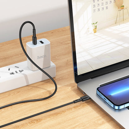 Καλώδιο δεδομένων και φόρτισης USB-C - USB-C HOCO X83 Victory USB-C, 60W, 1m, Μαύρο