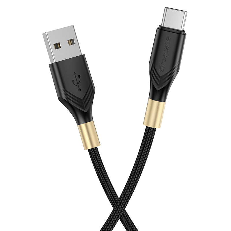 Καλώδιο δεδομένων και φόρτισης USB-A - USB-C Borofone BX92 Advantage BX92, 18W, 1m, Μαύρο 