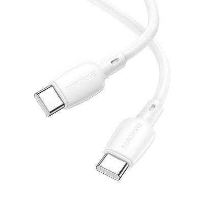 Καλώδιο δεδομένων και φόρτισης USB-C - USB-C Borofone BX93, 60W, 1m, λευκό 