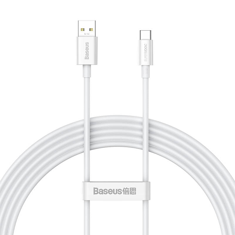 Καλώδιο δεδομένων και φόρτισης Baseus Superior Series USB-A σε USB-C, 65W, 2m, λευκό CAYS000901