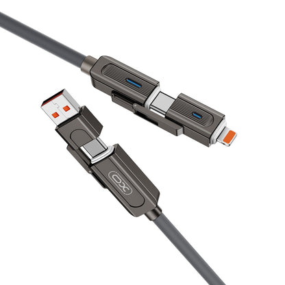 Καλώδιο δεδομένων και φόρτισης USB-C / USB-A - USB-C / Lightning XO Design NB275 2in1, 60W, 1m, Μαύρο 