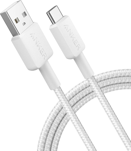 Καλώδιο δεδομένων και φόρτισης USB-A - USB-C Anker 322, 18W, 0.9m, λευκό A81H5G21 