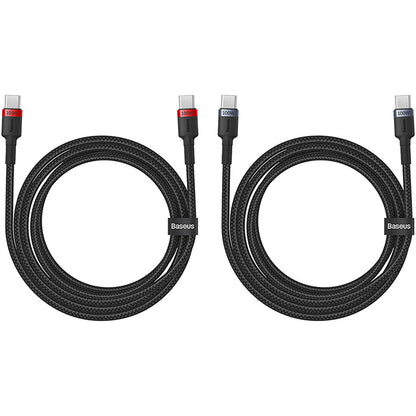 Καλώδιο δεδομένων και φόρτισης USB-C - USB-C Baseus Cafule, 100W, 1m, κόκκινο, σετ 2 τεμαχίων