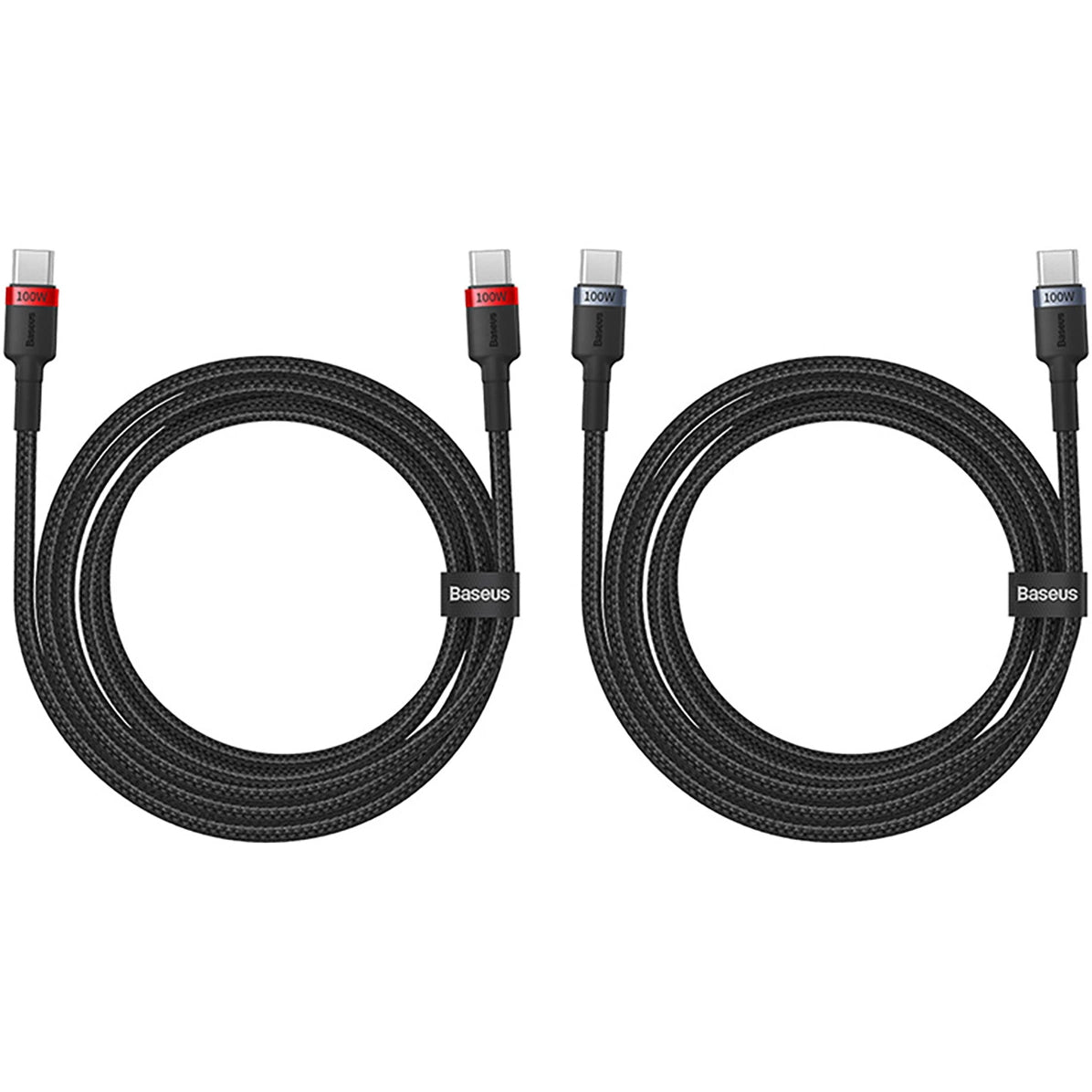 Καλώδιο δεδομένων και φόρτισης USB-C - USB-C Baseus Cafule, 100W, 2m, κόκκινο, σετ 2 τεμαχίων