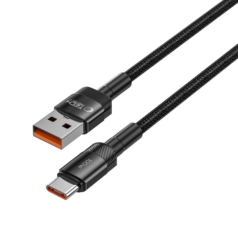 Καλώδιο δεδομένων και φόρτισης USB-A σε USB-C Tech-Protect Ultraboost EVO, 100W, 0,25m, μαύρο 