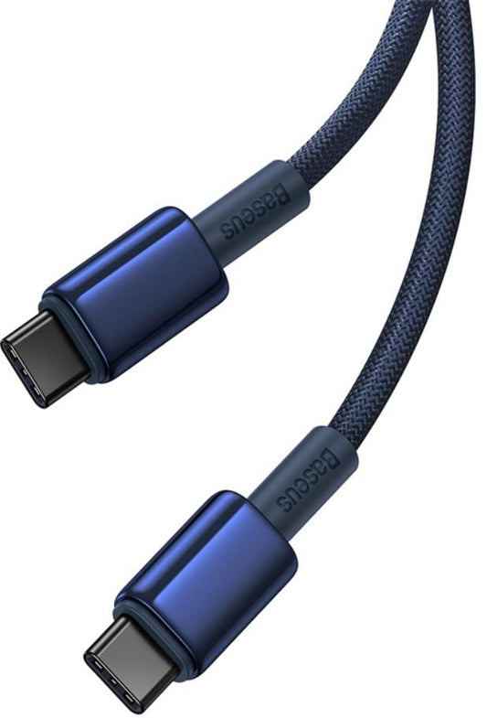 Καλώδιο Δεδομένων και Φόρτισης USB-C - USB-C Baseus Tungsten Gold, 100W, 2m, Μπλε Ναυτικό P10319800321-04