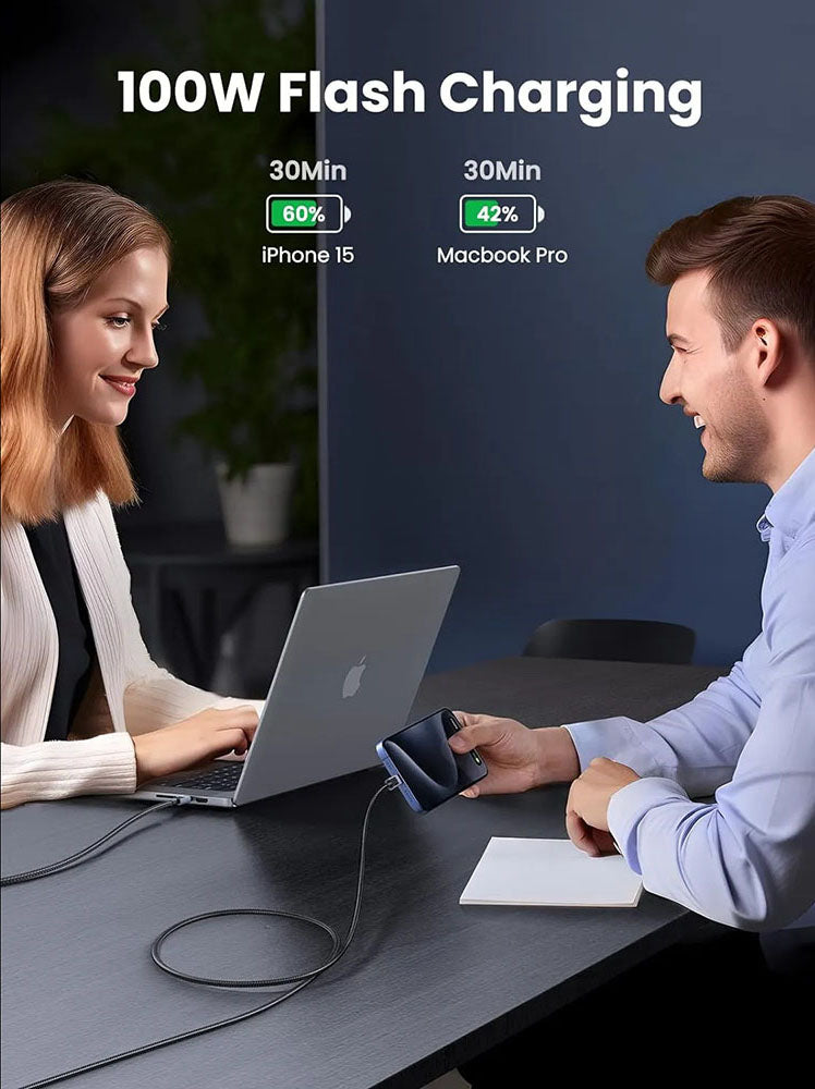 Καλώδιο Δεδομένων και Φόρτισης USB-C - USB-C UGREEN L512, 100W, 3m, Γκρι