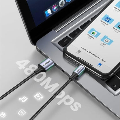 Καλώδιο Δεδομένων και Φόρτισης USB-A - Lightning UGREEN US199, 18W, 1m, Γκρι