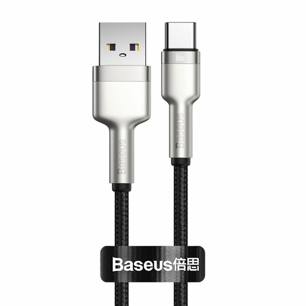 Καλώδιο Δεδομένων και Φόρτισης USB-A - USB-C Baseus Cafule Metal Series, 66W, 2m, Μαύρο CAKF000201