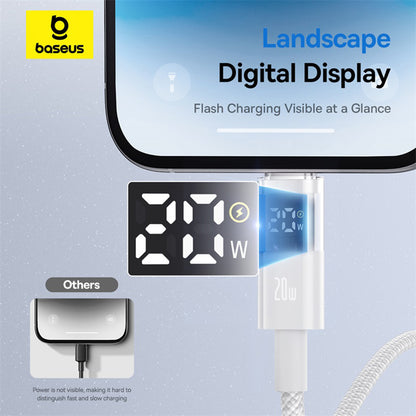 Καλώδιο Δεδομένων και Φόρτισης USB-C - Lightning Baseus Display 2, 20W, 2m, Λευκό P10382703211-01