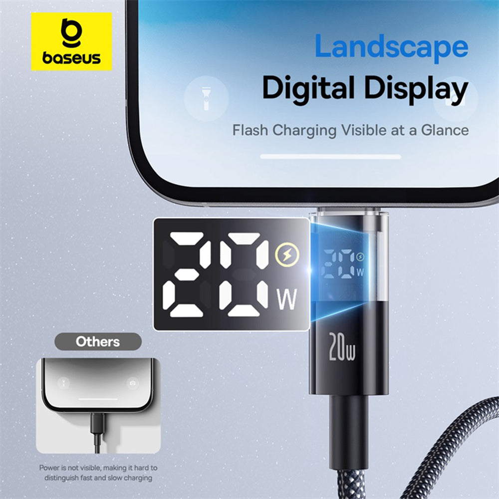 Καλώδιο Δεδομένων και Φόρτισης USB-C - Lightning Baseus Display 2, 20W, 2m, Μαύρο P10382703121-01