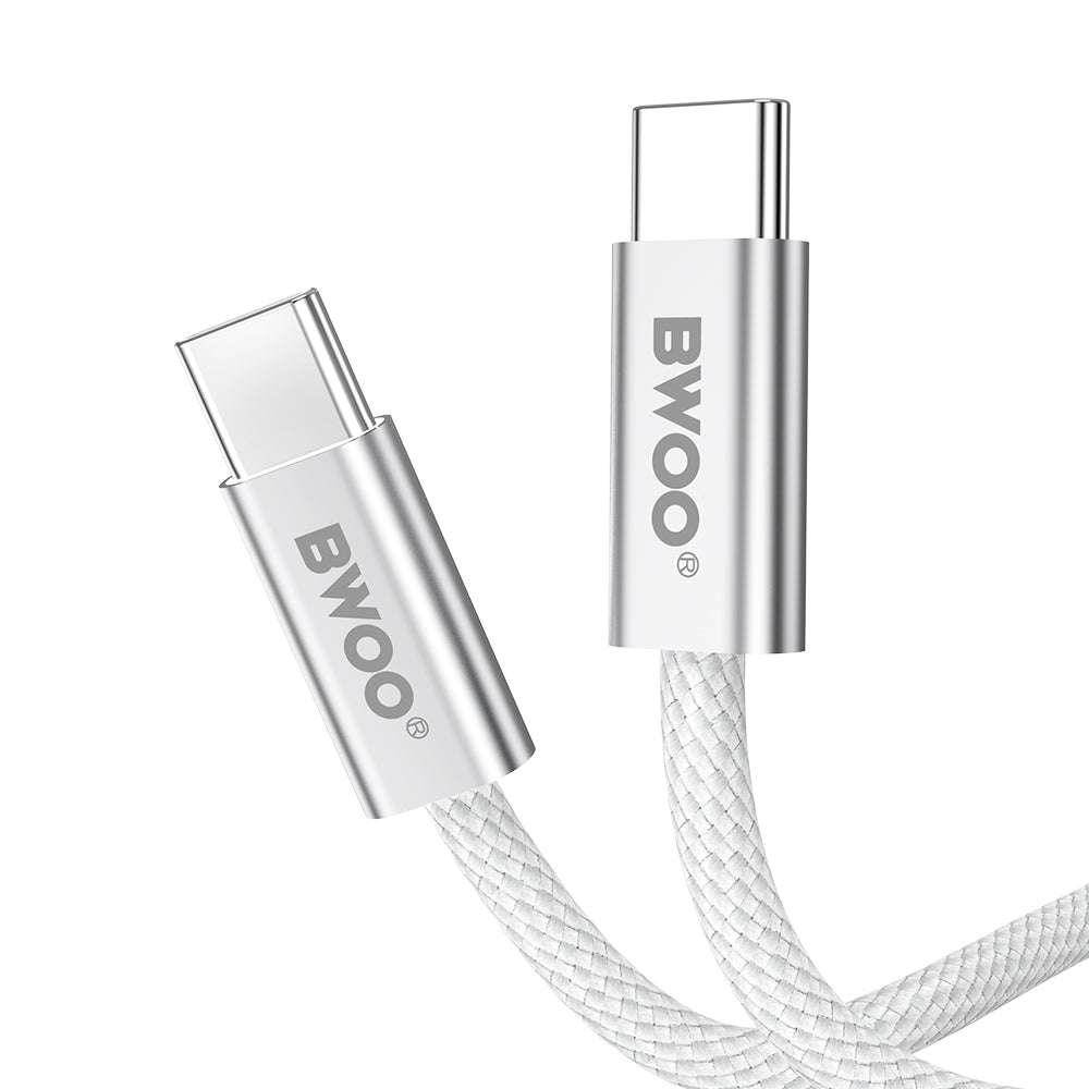 Καλώδιο Δεδομένων και Φόρτισης USB-C - USB-C BWOO BO-X317C, 240W, 1m, Λευκό