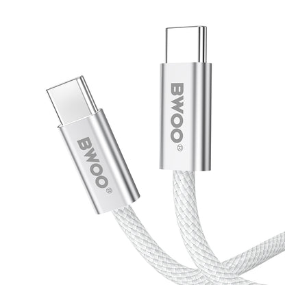 Καλώδιο Δεδομένων και Φόρτισης USB-C - USB-C BWOO BO-X317C, 240W, 1m, Λευκό