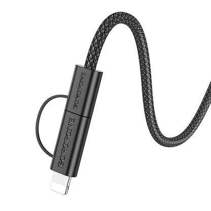 Καλώδιο Δεδομένων και Φόρτισης USB-C - Lightning / USB-C Borofone BX104 Primo 2in1, 60W, 1m, Μαύρο