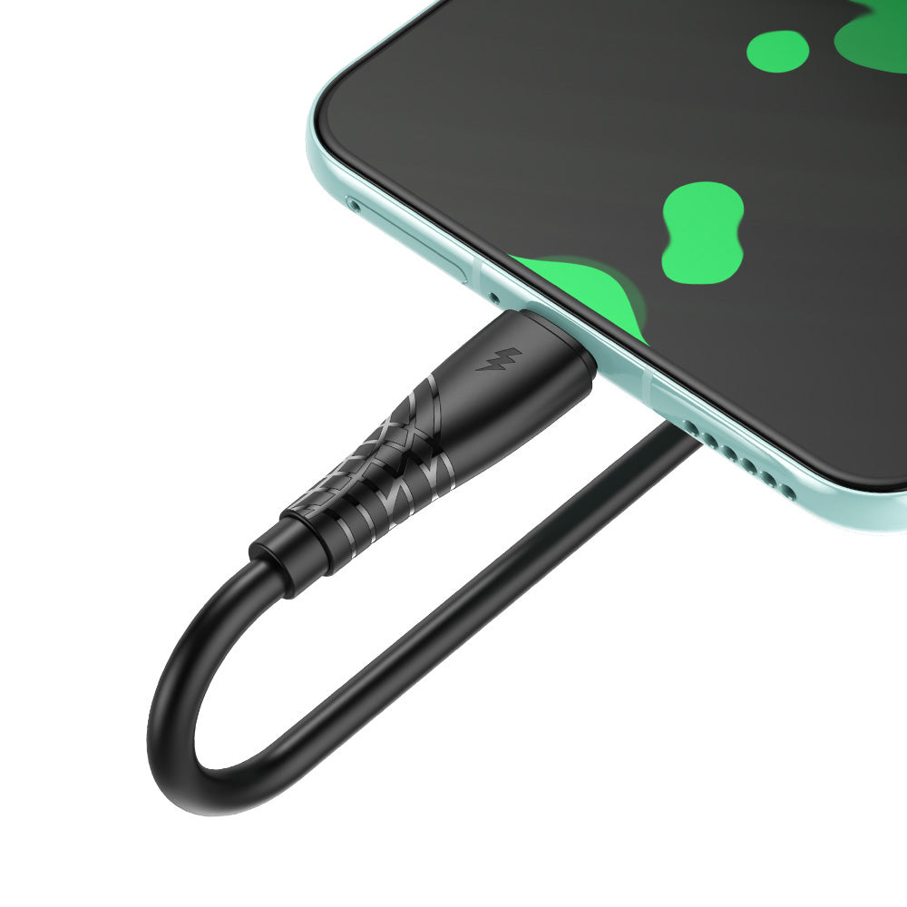 Καλώδιο Δεδομένων και Φόρτισης USB-A - USB-C BWOO BO-X318C, 27W, 1m, Μαύρο