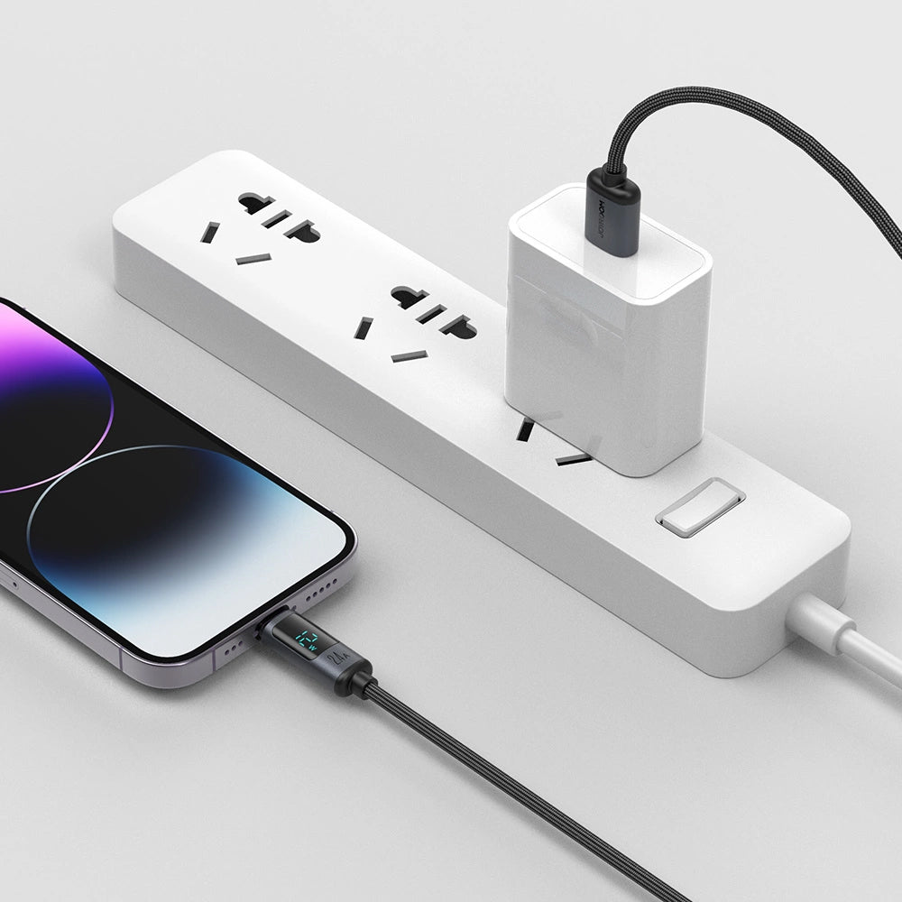 Καλώδιο Δεδομένων και Φόρτισης USB-A - Lightning Joyroom S-A16 Prism Display, 12W, 1.2m, Μαύρο