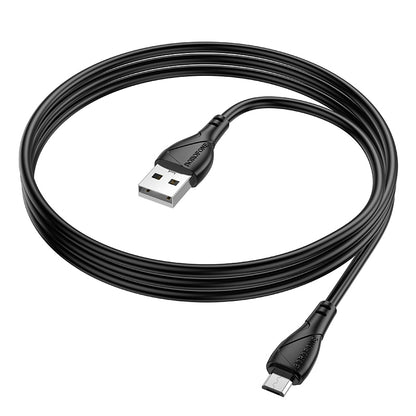 Καλώδιο Δεδομένων και Φόρτισης USB-A - microUSB Borofone BX121 Energy, 18W, 1m, Μαύρο
