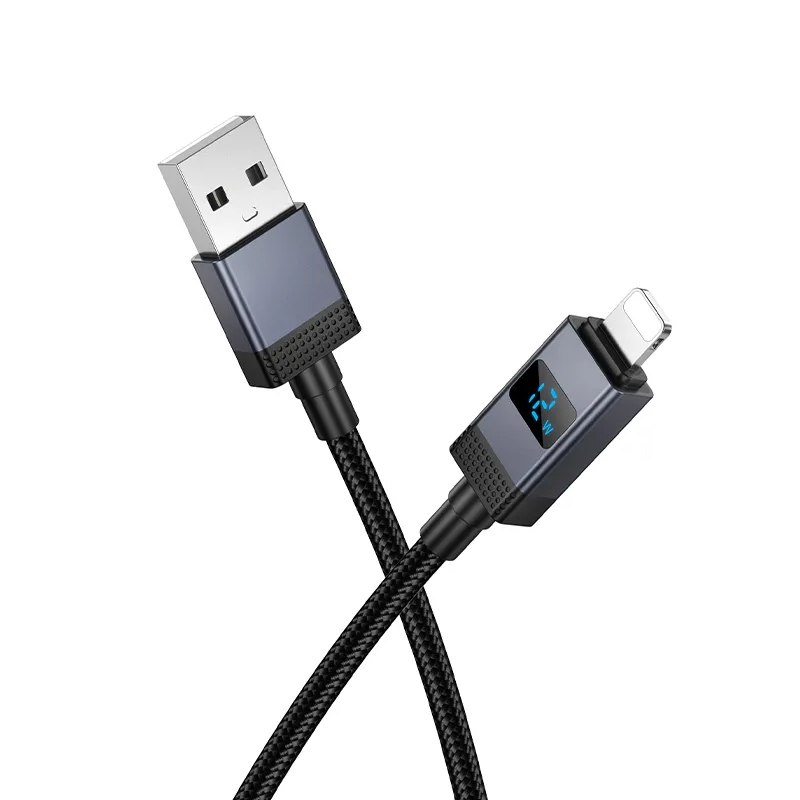 Καλώδιο Δεδομένων και Φόρτισης USB-A - Lightning HOCO X118 Display, 12W, 1m, Μαύρο