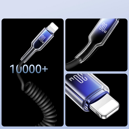 Καλώδιο Δεδομένων και Φόρτισης USB-C - Lightning Joyroom S-A43 Crystal, 30W, 1.5m, Μαύρο