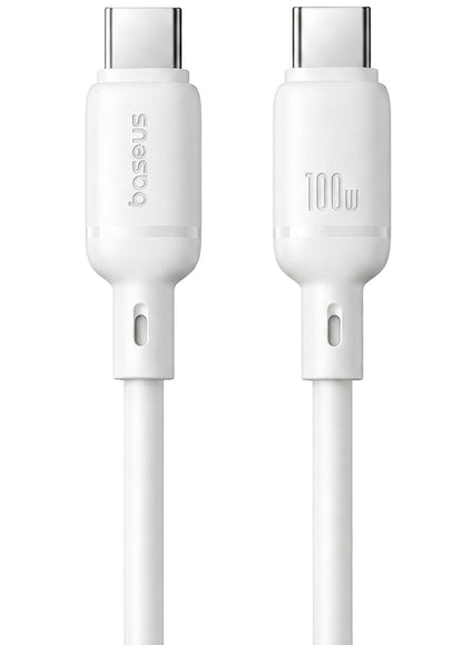 Καλώδιο Δεδομένων και Φόρτισης USB-C - USB-C Baseus Silky, 100W, 1m, Λευκό P10377704213-00