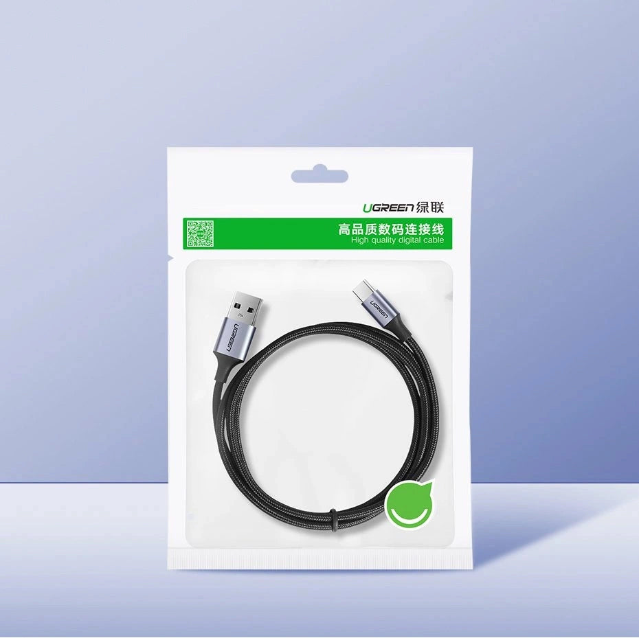 Καλώδιο Δεδομένων και Φόρτισης USB-A - USB-C UGREEN US288, 18W, 1.5m, Μαύρο