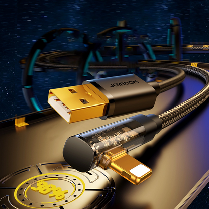 Καλώδιο Δεδομένων και Φόρτισης USB-A - Lightning Joyroom S-UL012A6 Γωνιακό, 18W, 1.2μ, Μαύρο
