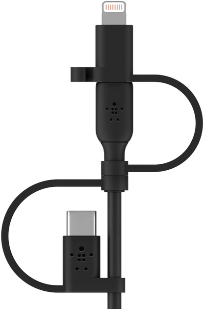 Καλώδιο Δεδομένων και Φόρτισης USB-A - Lightning / microUSB / USB-C Belkin BoostCharge, 1μ, Μαύρο CAC001bt1MBK