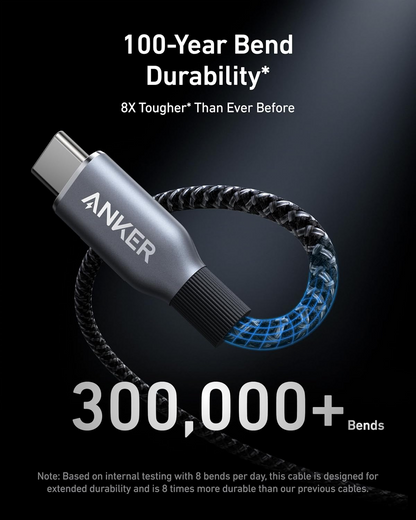 Καλώδιο δεδομένων και φόρτισης USB-C - USB-C Anker Prime, 240W, 0,9 m, Μαύρο A88E2011