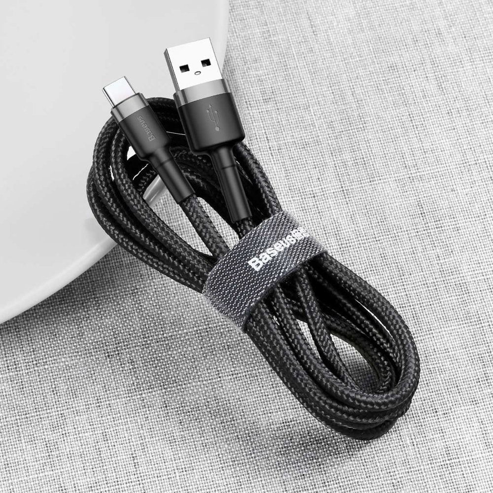 Καλώδιο δεδομένων και φόρτισης USB-A σε USB-C Baseus Cafule, 18W, 3m, γκρι CATKLF-UG1 CATKLF-UG1 