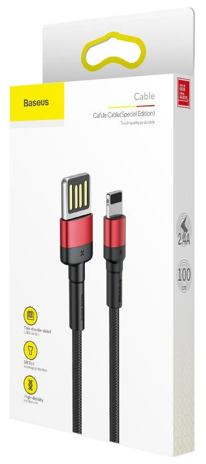 Καλώδιο δεδομένων και φόρτισης USB-A - Lightning Baseus Cafule, 18W, 1m, κόκκινο CALKLF-G91 