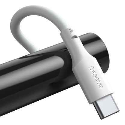 Καλώδιο δεδομένων και φόρτισης USB-A σε USB-C Baseus, 40W, 1,5m, λευκό TZCATZJ-02