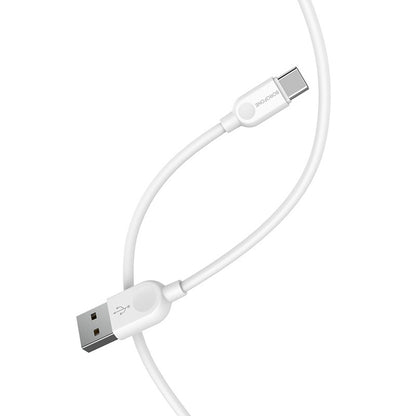 Καλώδιο δεδομένων και φόρτισης USB-A - USB-C Borofone BX14 LinkJet BX14, 18W, 2m, Λευκό