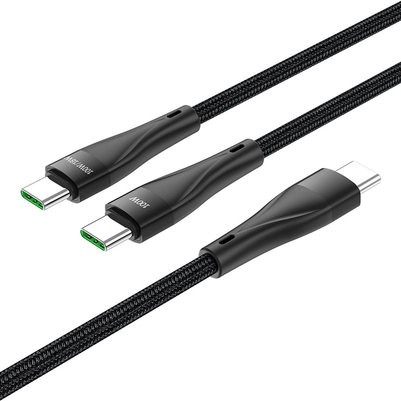 Καλώδιο δεδομένων και φόρτισης USB-C - USB-C HOCO U102 Super, 100W, 1.2m, Μαύρο