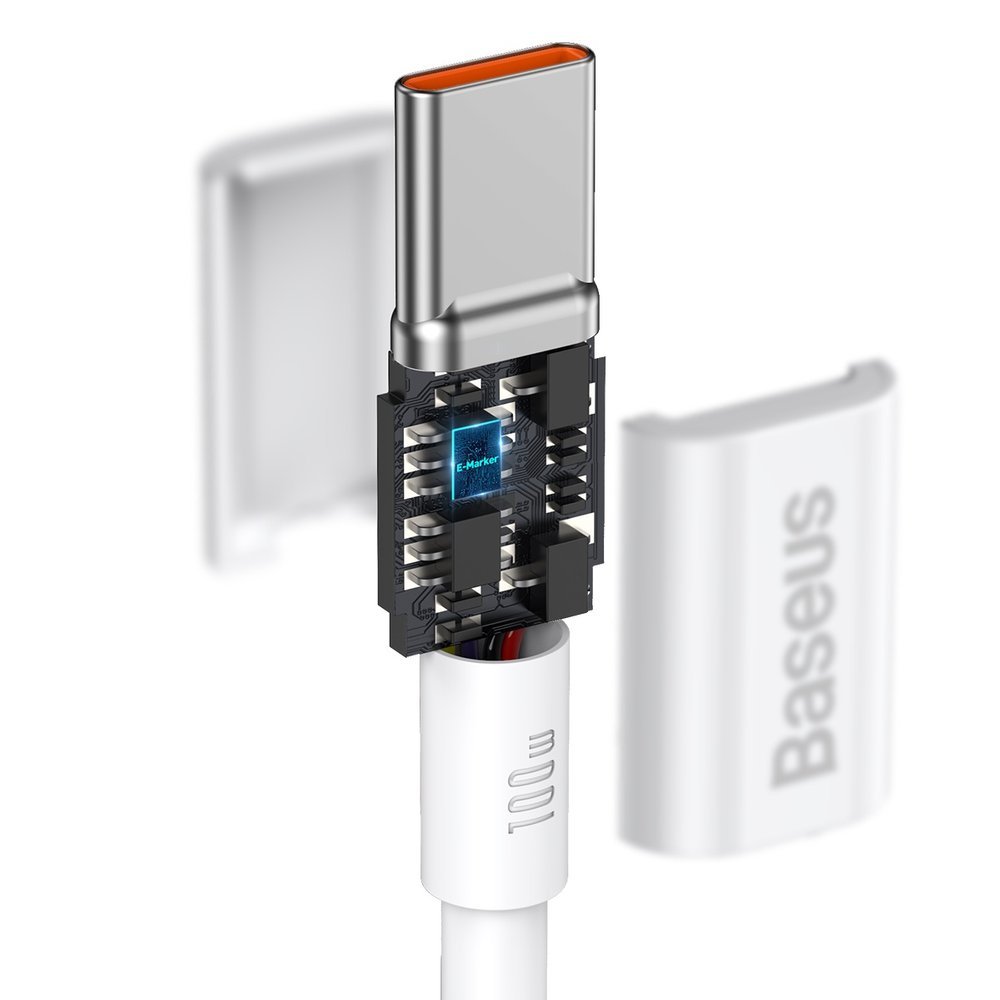 Καλώδιο δεδομένων και φόρτισης USB-C - USB-C Baseus Superior Series, 100W, 2m, λευκό CATYS-C02