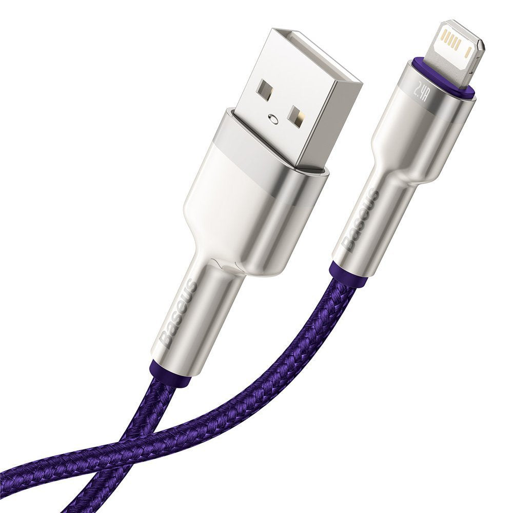 Καλώδιο δεδομένων και φόρτισης USB-A - Lightning Baseus Cafule Metal Series, 18W, 1m, μωβ CALJK-A05