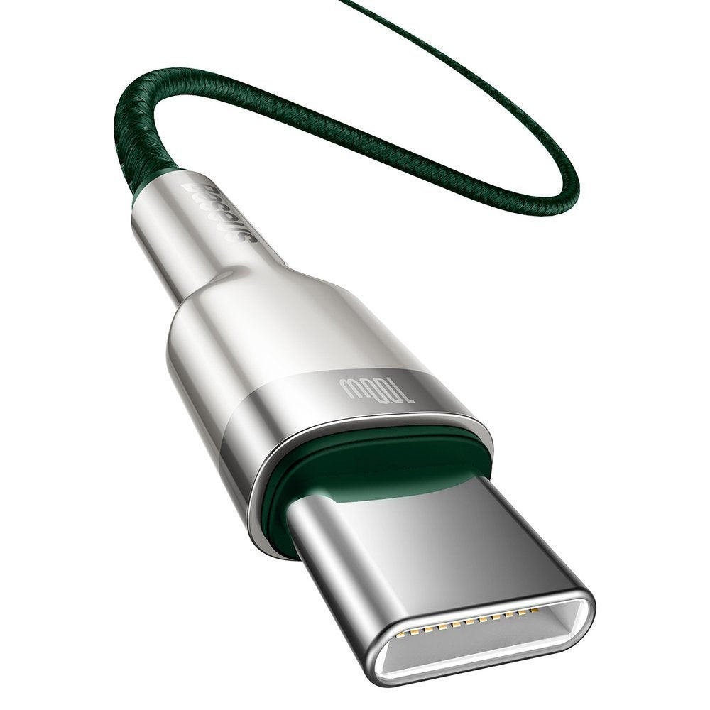 Καλώδιο δεδομένων και φόρτισης USB-C - USB-C Baseus Cafule Metal Series, 100W, 2m, πράσινο CATJK-D06