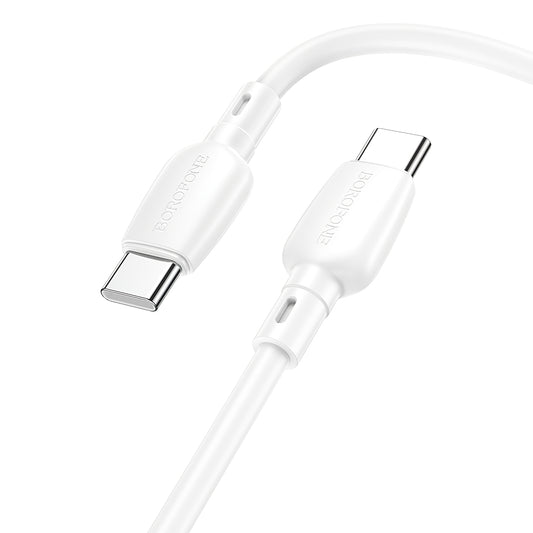 Καλώδιο δεδομένων και φόρτισης USB-C - USB-C Borofone BX93, 60W, 1m, λευκό 