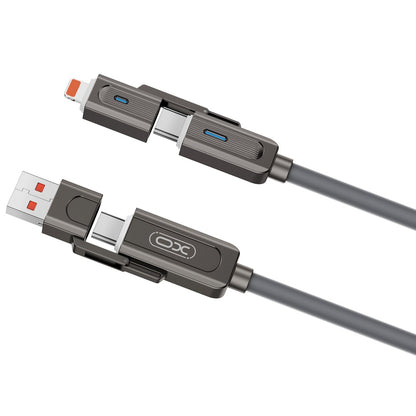 Καλώδιο δεδομένων και φόρτισης USB-C / USB-A - USB-C / Lightning XO Design NB275 2in1, 60W, 1m, Μαύρο 