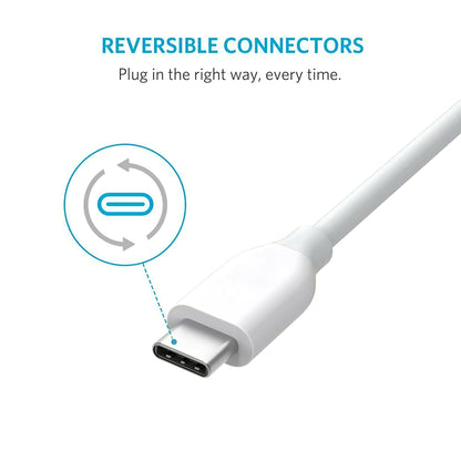 Καλώδιο δεδομένων και φόρτισης USB-A σε USB-C Anker PowerLine, 18W, 0,9m, λευκό A8163021 