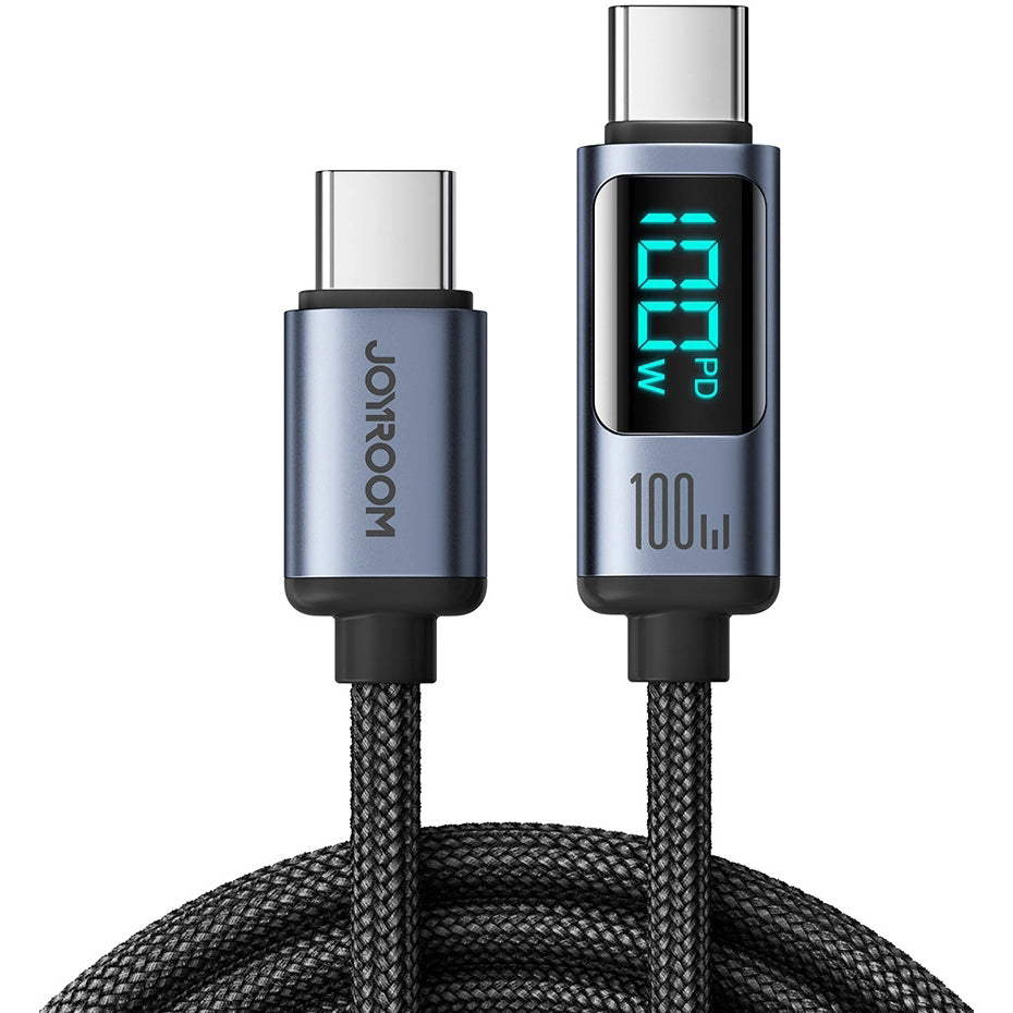 Καλώδιο Δεδομένων και Φόρτισης USB-C - USB-C Joyroom S-A16 Prism Display, 100W, 1.2m, Μαύρο