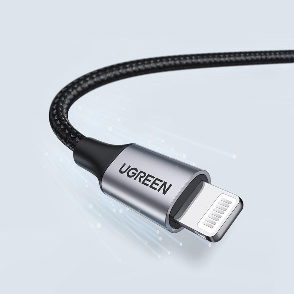 Καλώδιο Δεδομένων και Φόρτισης USB-A - Lightning UGREEN US199, 18W, 1m, Γκρι