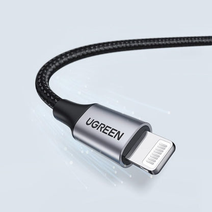 Καλώδιο Δεδομένων και Φόρτισης USB-A - Lightning UGREEN US199, 18W, 1m, Γκρι