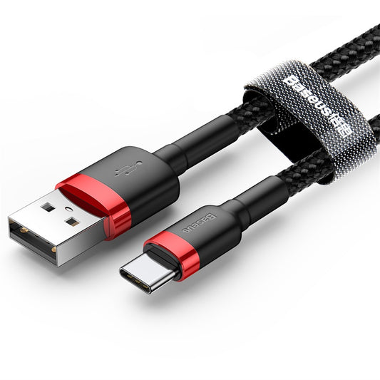 Καλώδιο Δεδομένων και Φόρτισης USB-A - USB-C Baseus Cafule, 18W, 3m, Κόκκινο CATKLF-U91